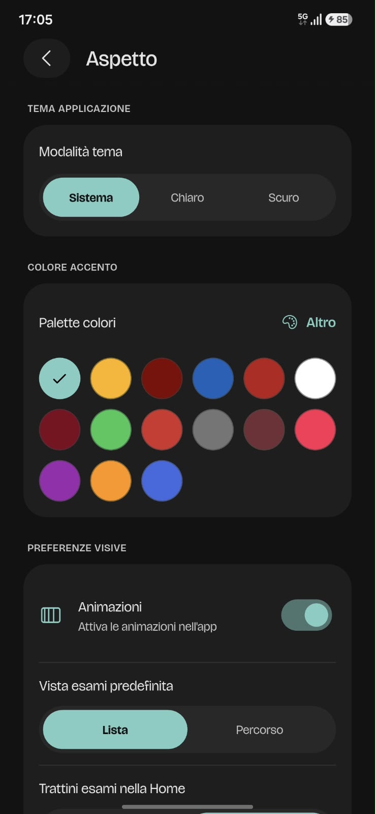 Personalizzazione Aspetto e Palette Colori UniTally