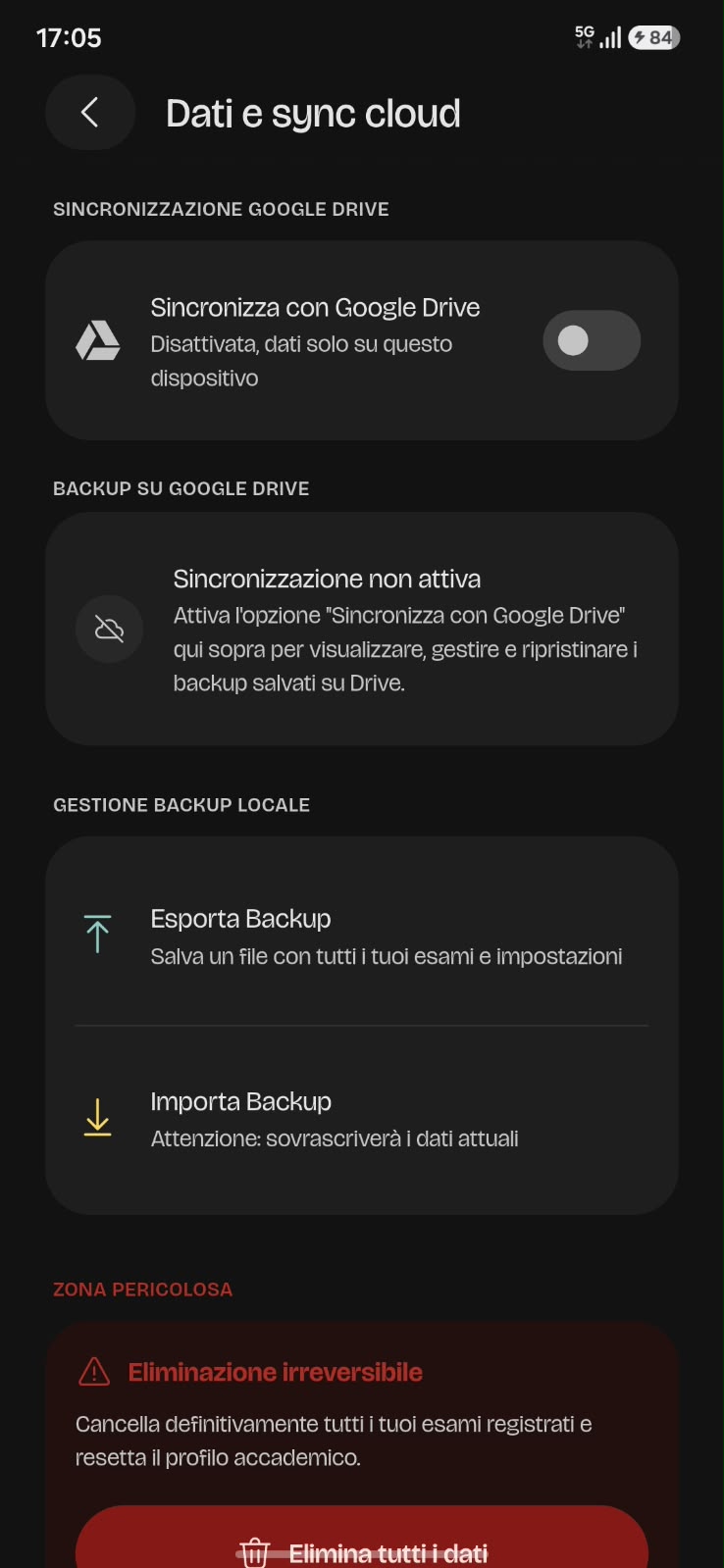 Gestione Backup Locale e Dati Offline UniTally